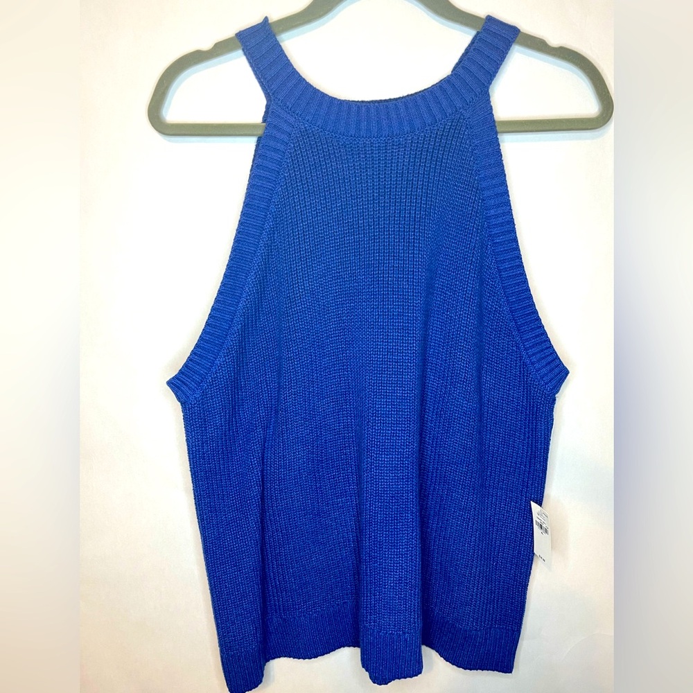 Old Navy Cobalt Blue Ribbed High-Neck Tank
